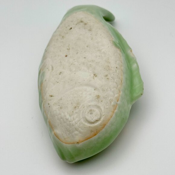 Antique Chinese Hand-Painted Fish Shaped Ceramic Dish Qing Dynasty Green - Picture 6 of 10